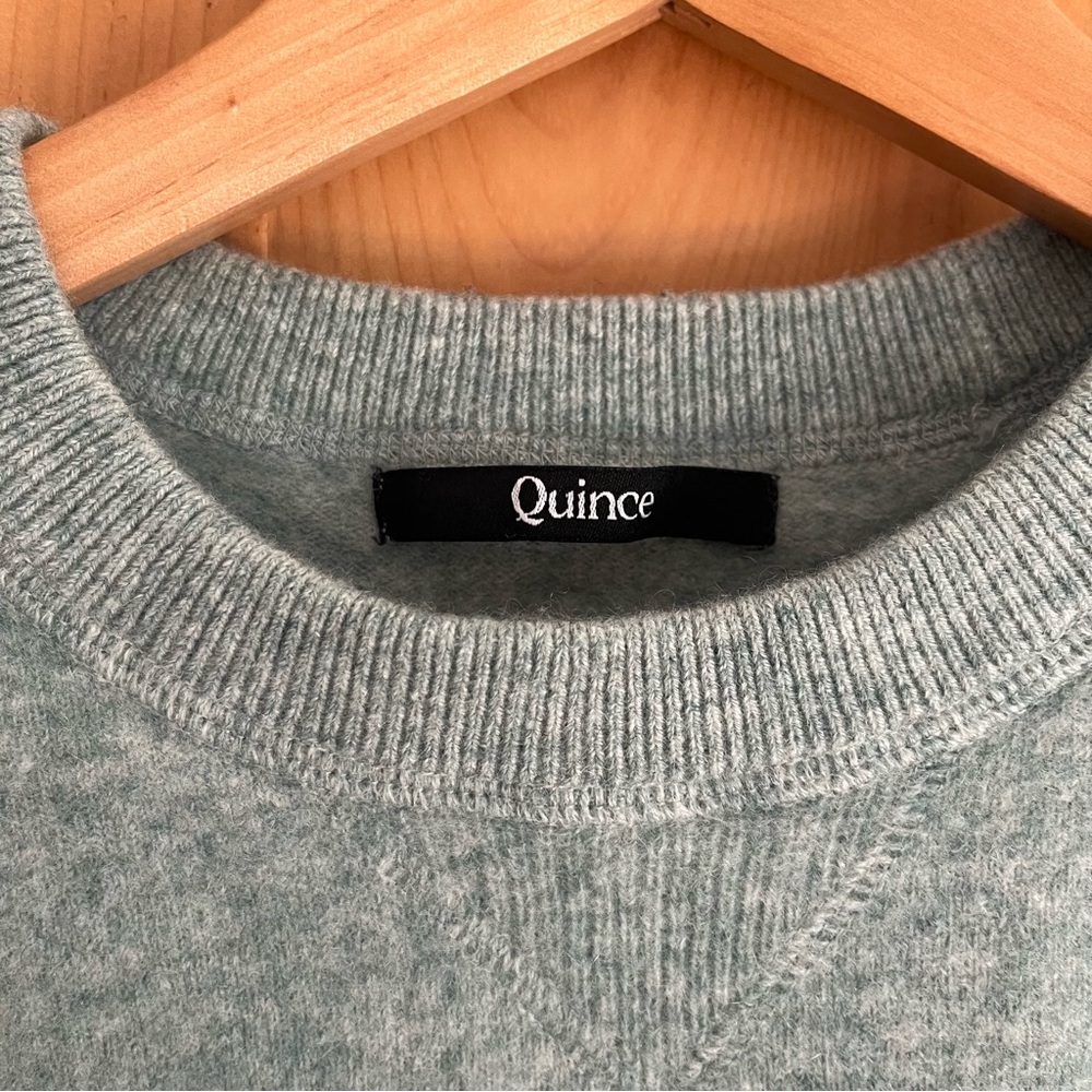 Quince Shrunken 100% Cashmere Sweatshirt desert sage